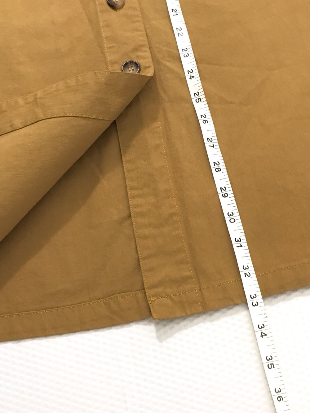 NWT FRNCH Paris Pinar High Waist Button Front A Line Mustard Midi Skirt L W31 - Picture 13 of 14